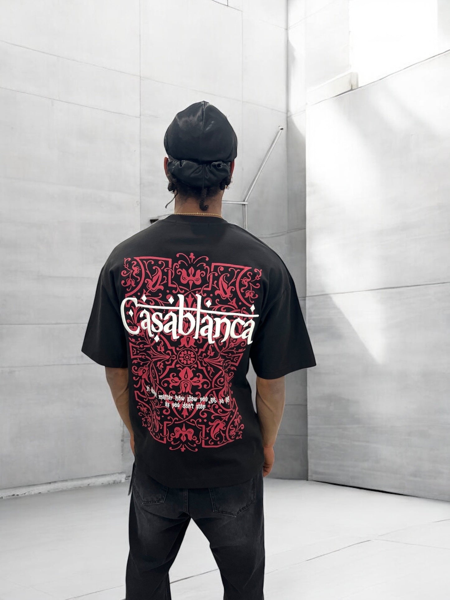 T-shirt ‘’CASABLANCA’’ brodé - noir