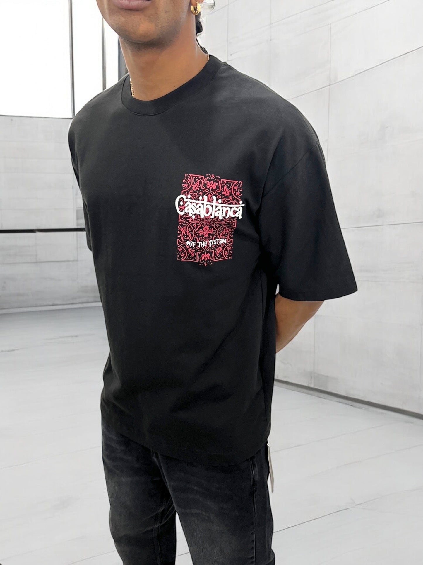 T-shirt ‘’CASABLANCA’’ brodé - noir
