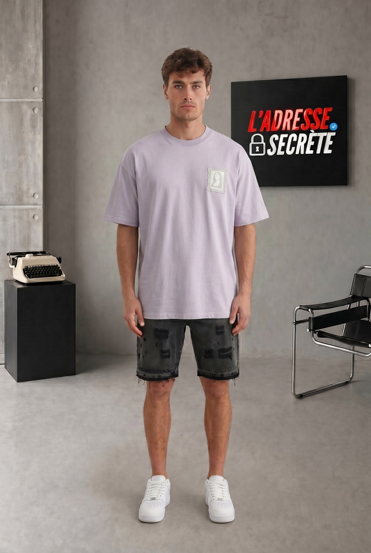 T-shirt ‘Louvre Edition’ – Mona Lisa lilas pastel très clair / lavender mist.