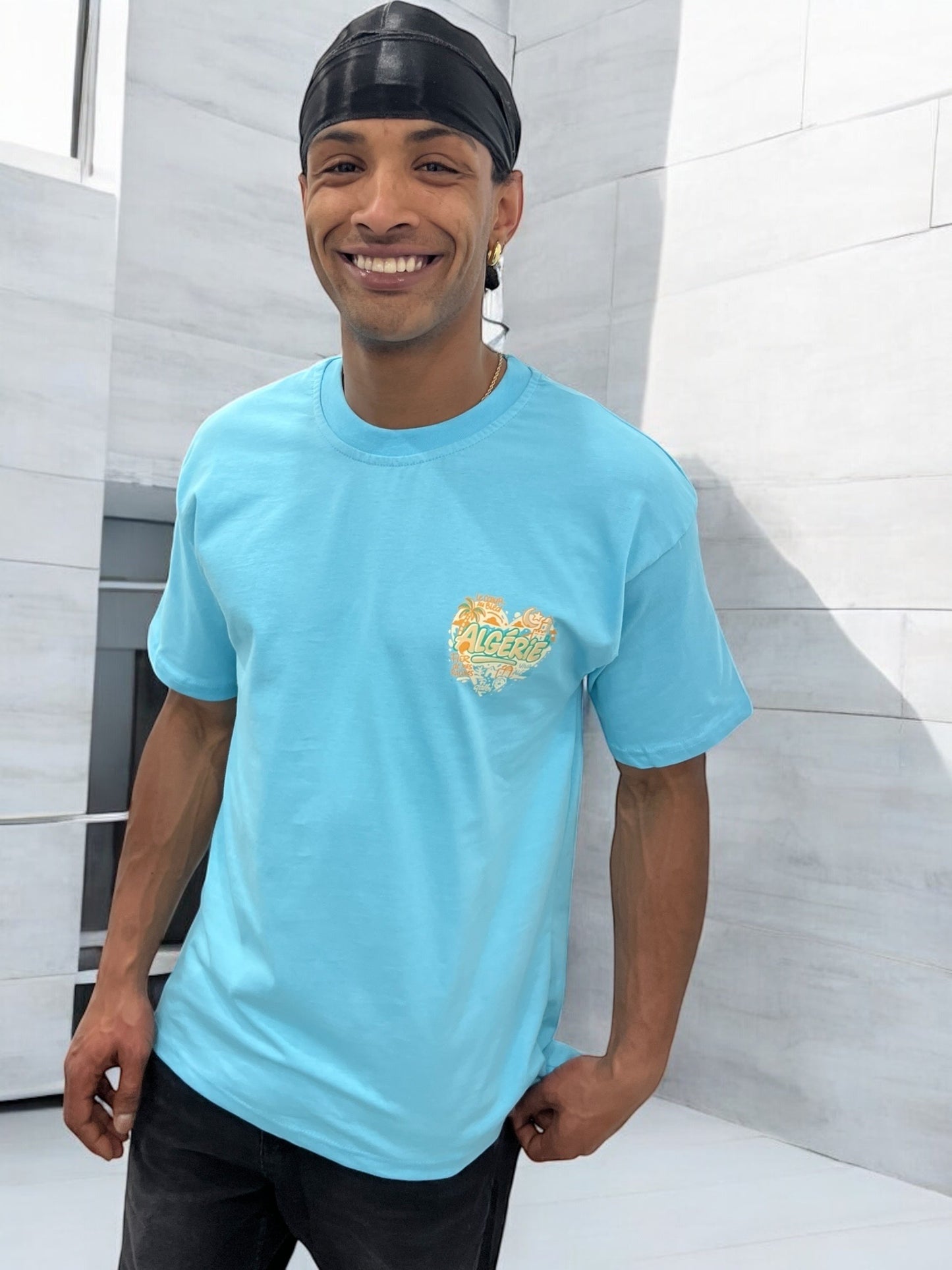T-shirt ALGÉRIE CŒUR - bleu ciel