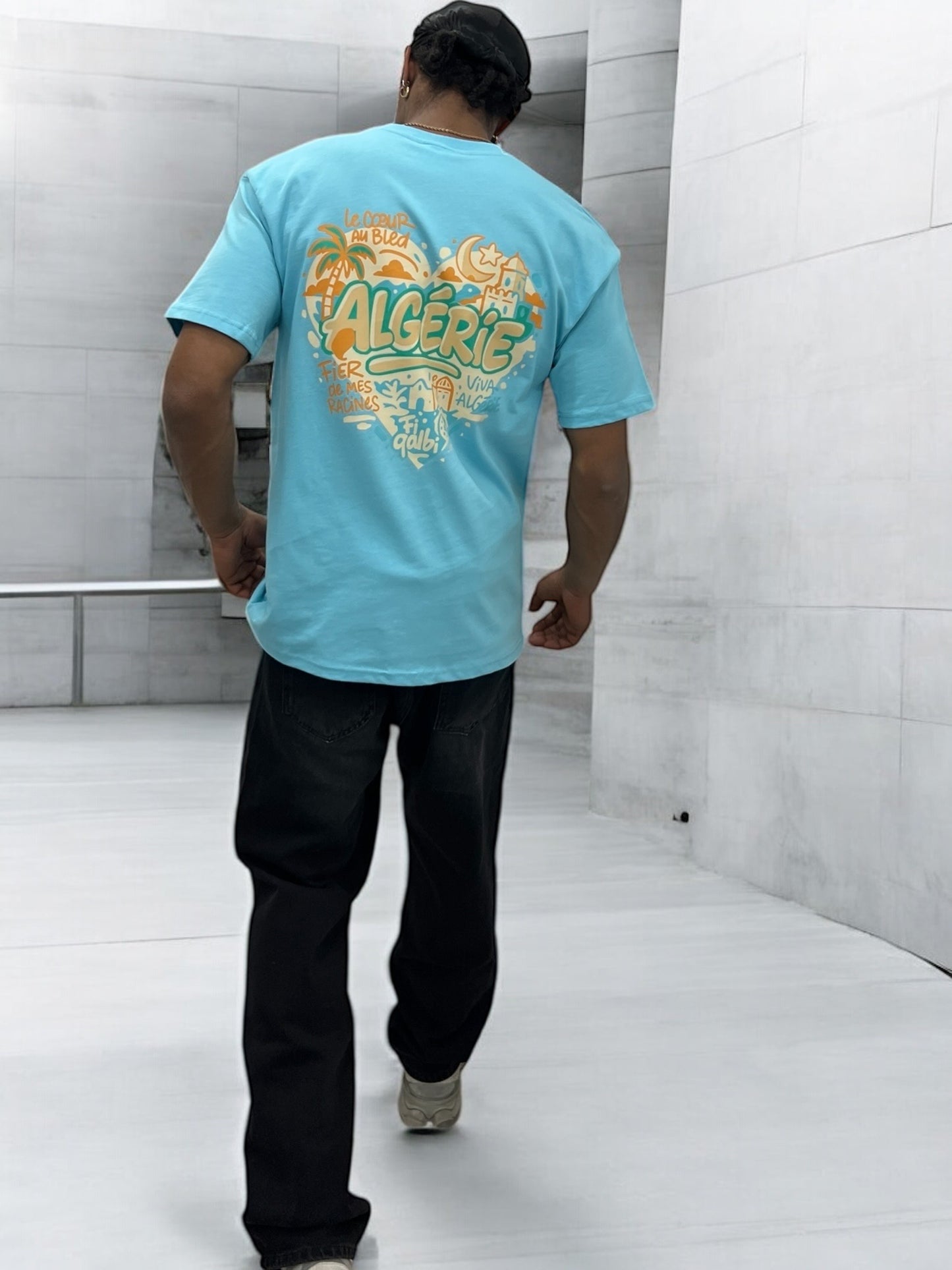 T-shirt ALGÉRIE CŒUR - bleu ciel