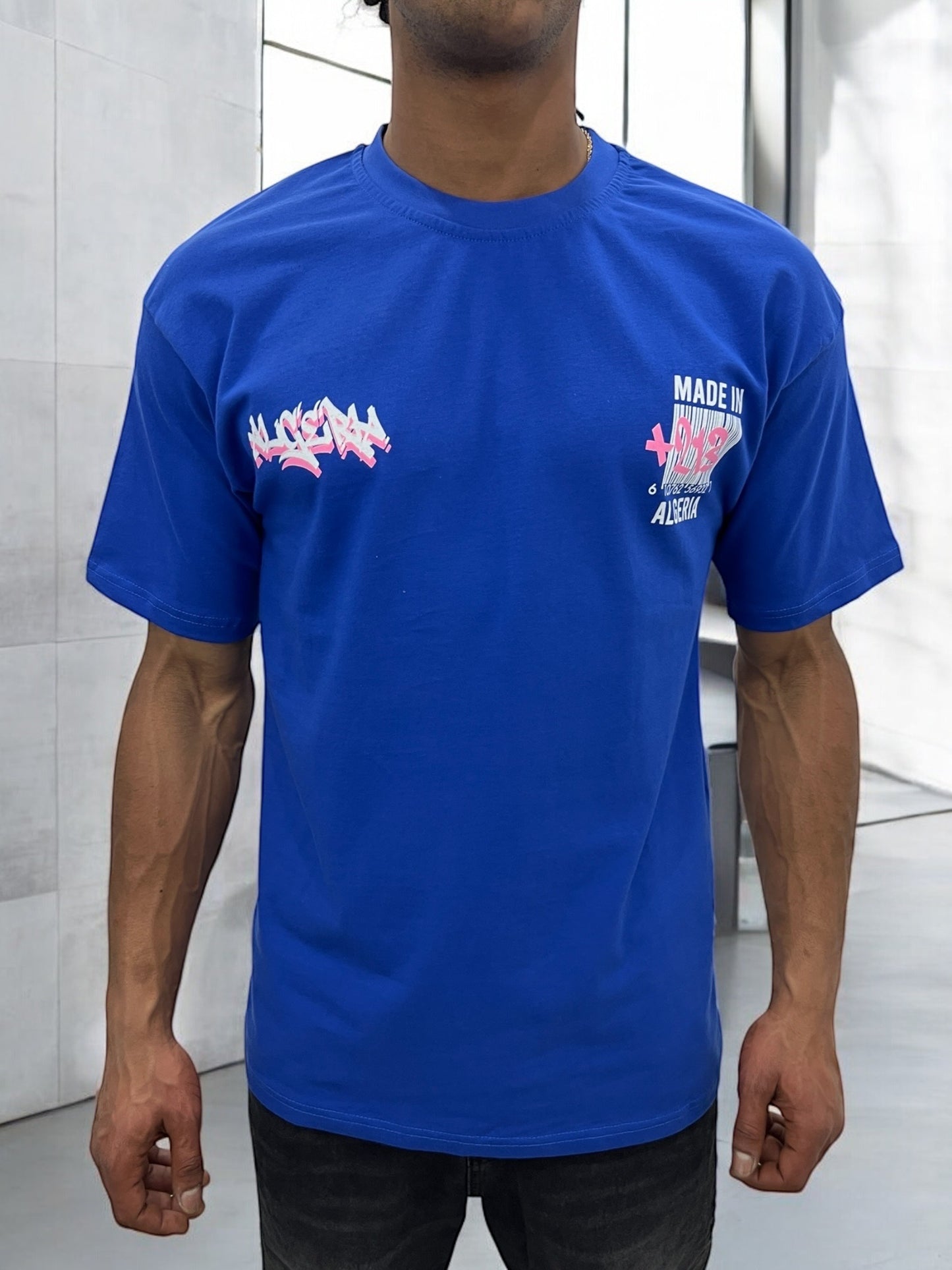 T-shirt Algeria – Boarding Pass Édition ( Bleu Roi )