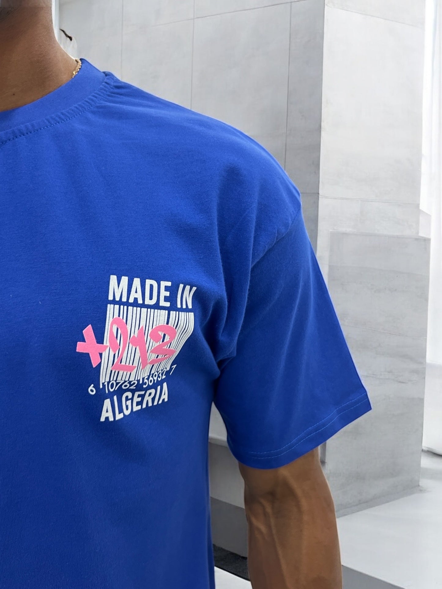 T-shirt Algeria – Boarding Pass Édition ( Bleu Roi )