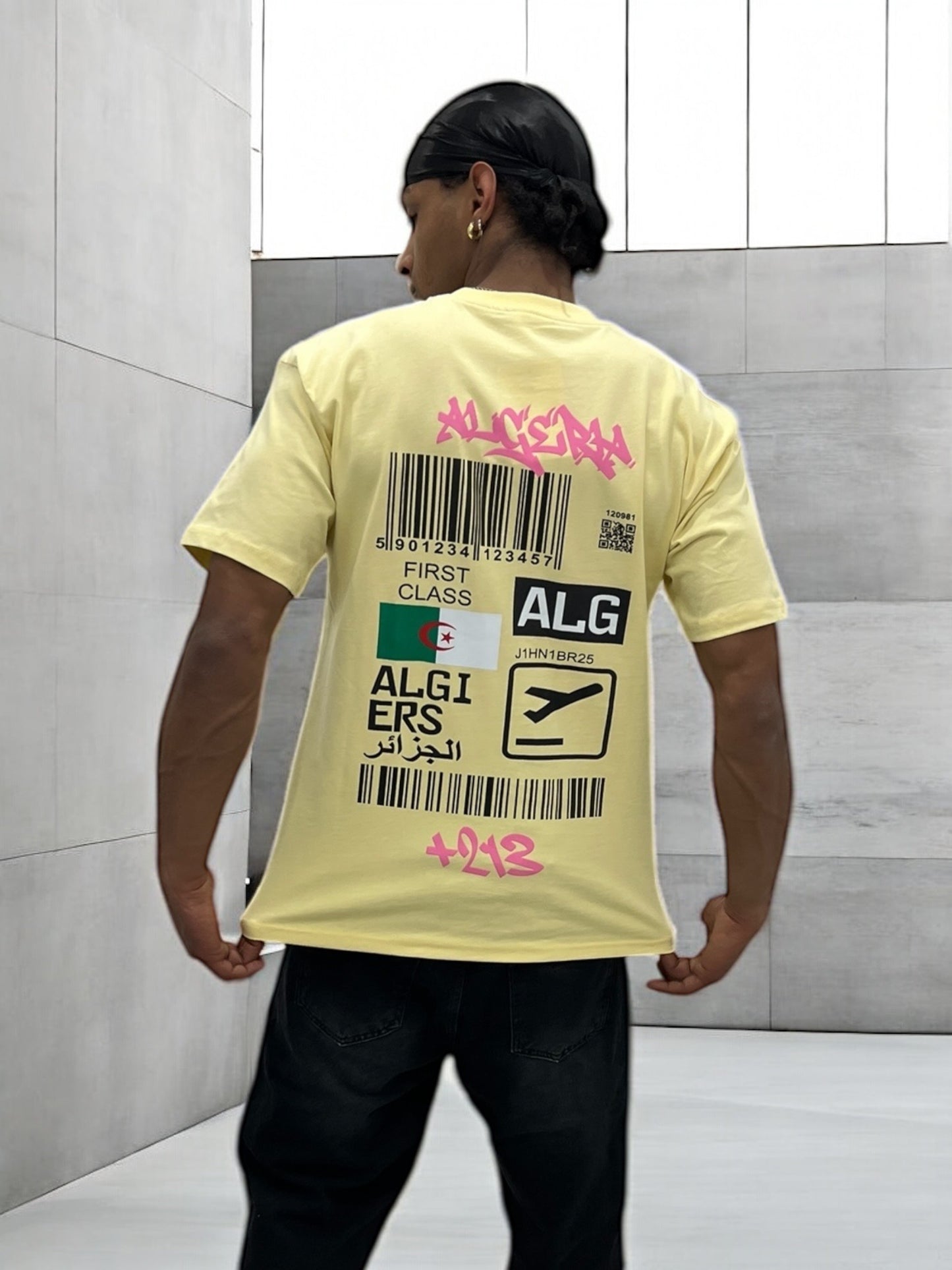 T-shirt Algeria – Boarding Pass Édition ( Jaune )