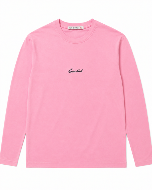 T-Shirt ESSENTIALS - Manche Longue Rose bonbon
