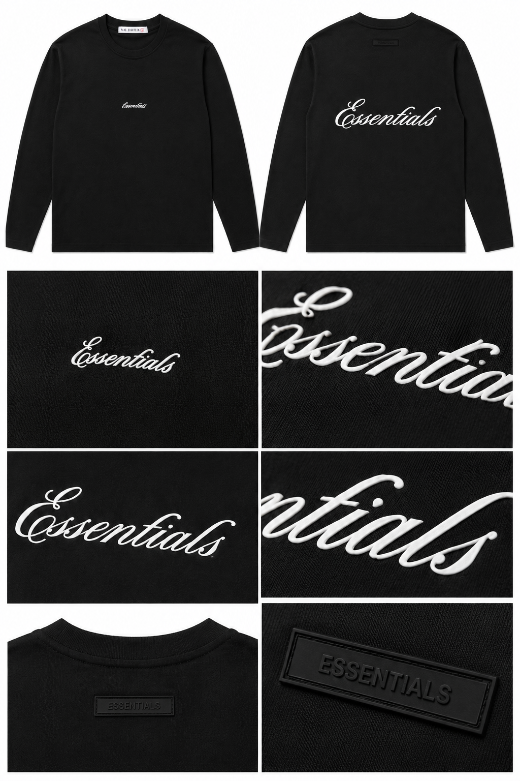 T-Shirt ESSENTIALS - Manche Longue Noir