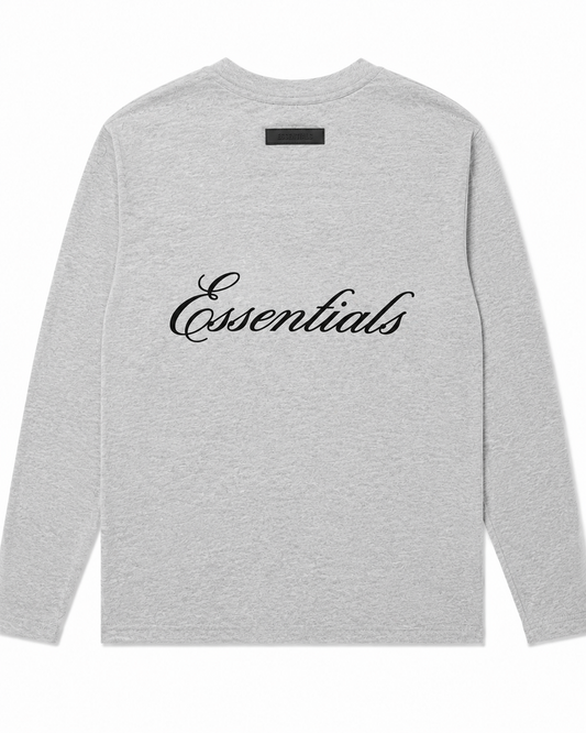 T-Shirt ESSENTIALS - Manche Longue Gris chiné