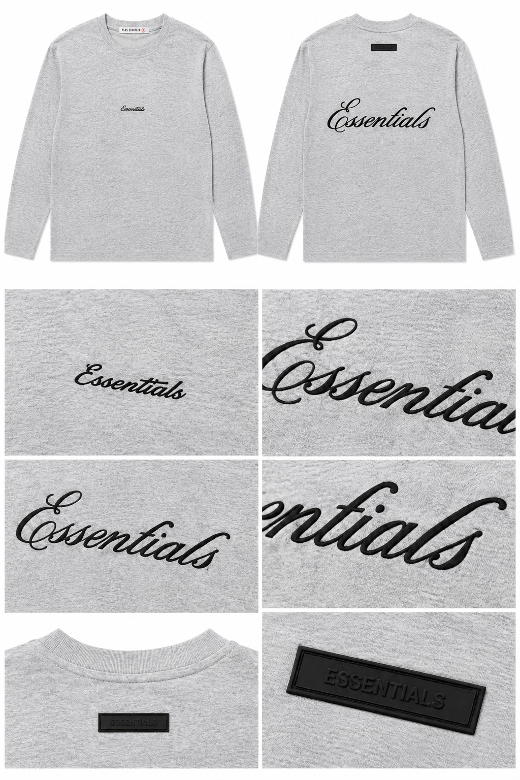 T-Shirt ESSENTIALS - Manche Longue Gris chiné