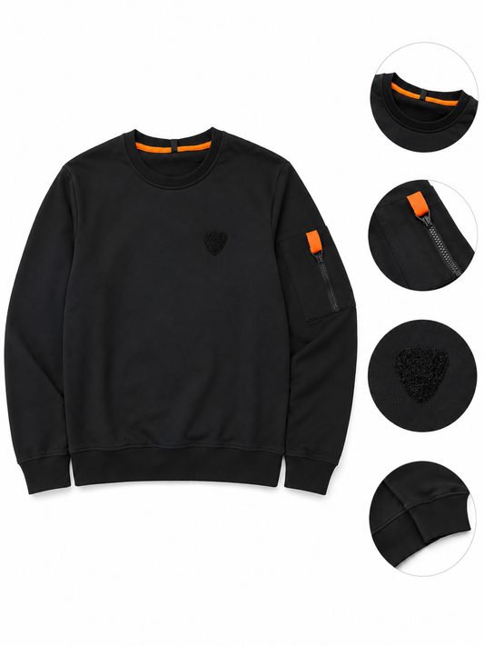 Ensemble Cargo Noir – Sweat & Jogging Détails Orange