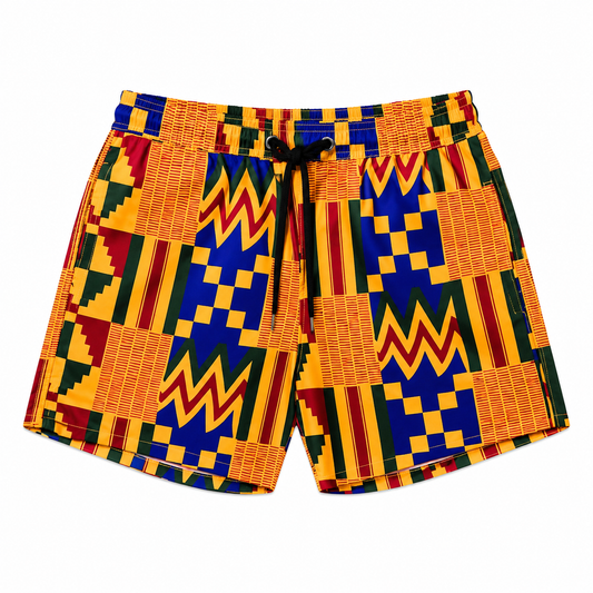 Dollars & Dreams Paris – Short de Bain Kente Royal Multicolore