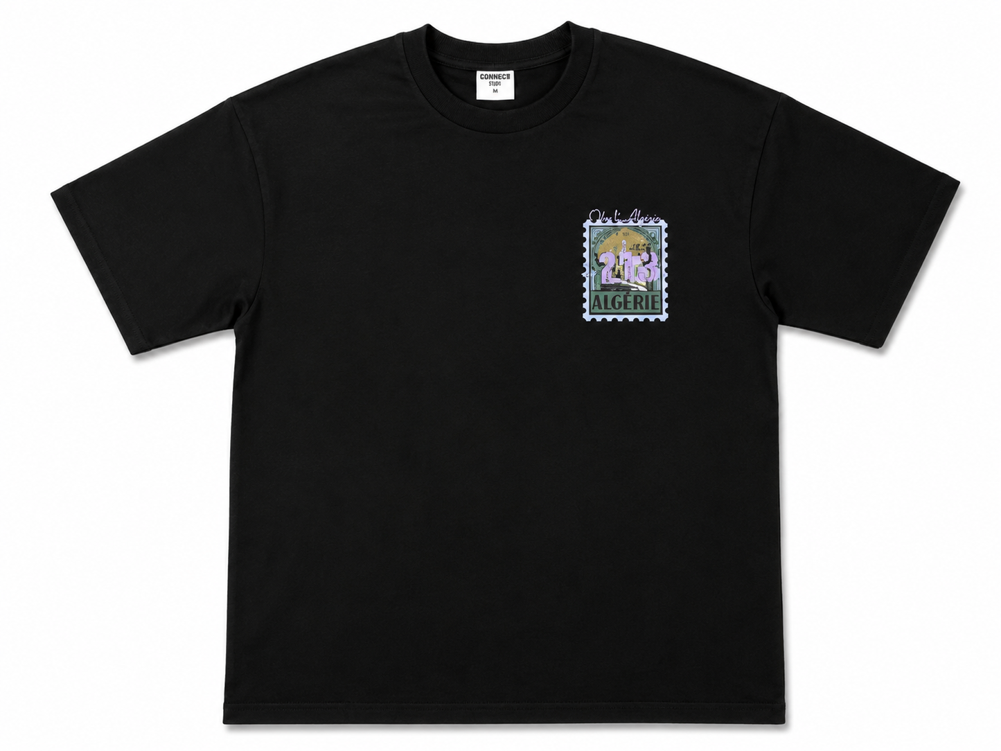 T-Shirt Viva l'Algérie – Connect Studios Paris | Timbre Algérie 213 Noir