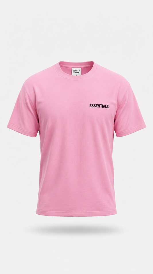 T-Shirt ESSENTIALS Rose Bubble Gum Oversize Premium Homme