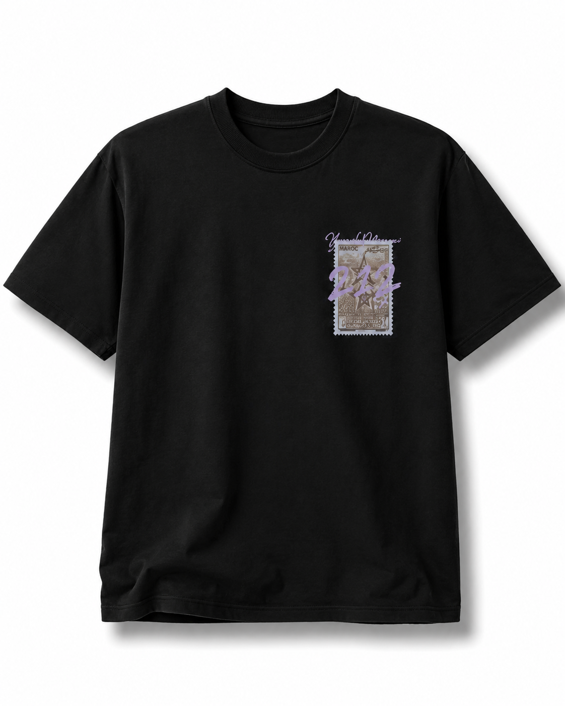 T-SHIRT KINGDOM OF MOROCCO – CONNECT STUDIOS PARIS | TIMBRE MAROC 212 CASABLANCA NOIR