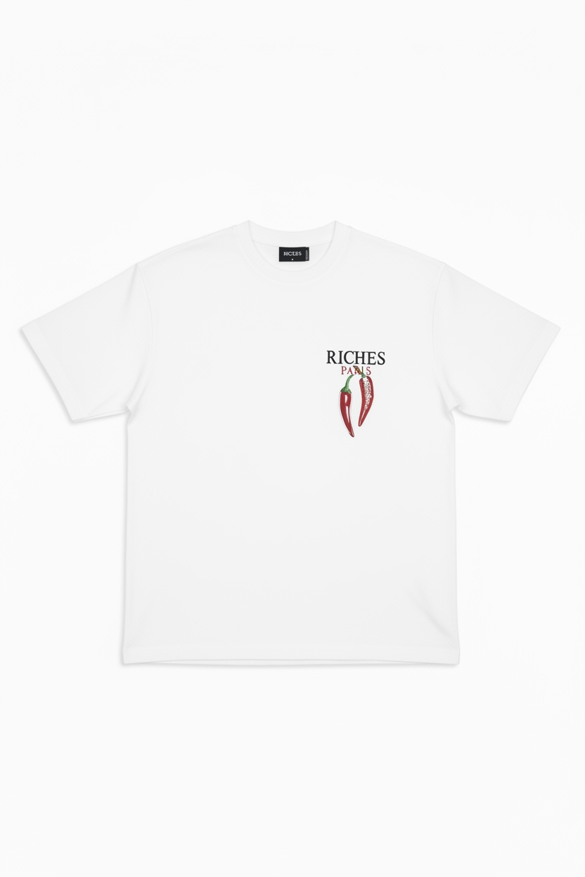 T-shirt Riches Paris Blanc Réf:RCH-863 (Piment)