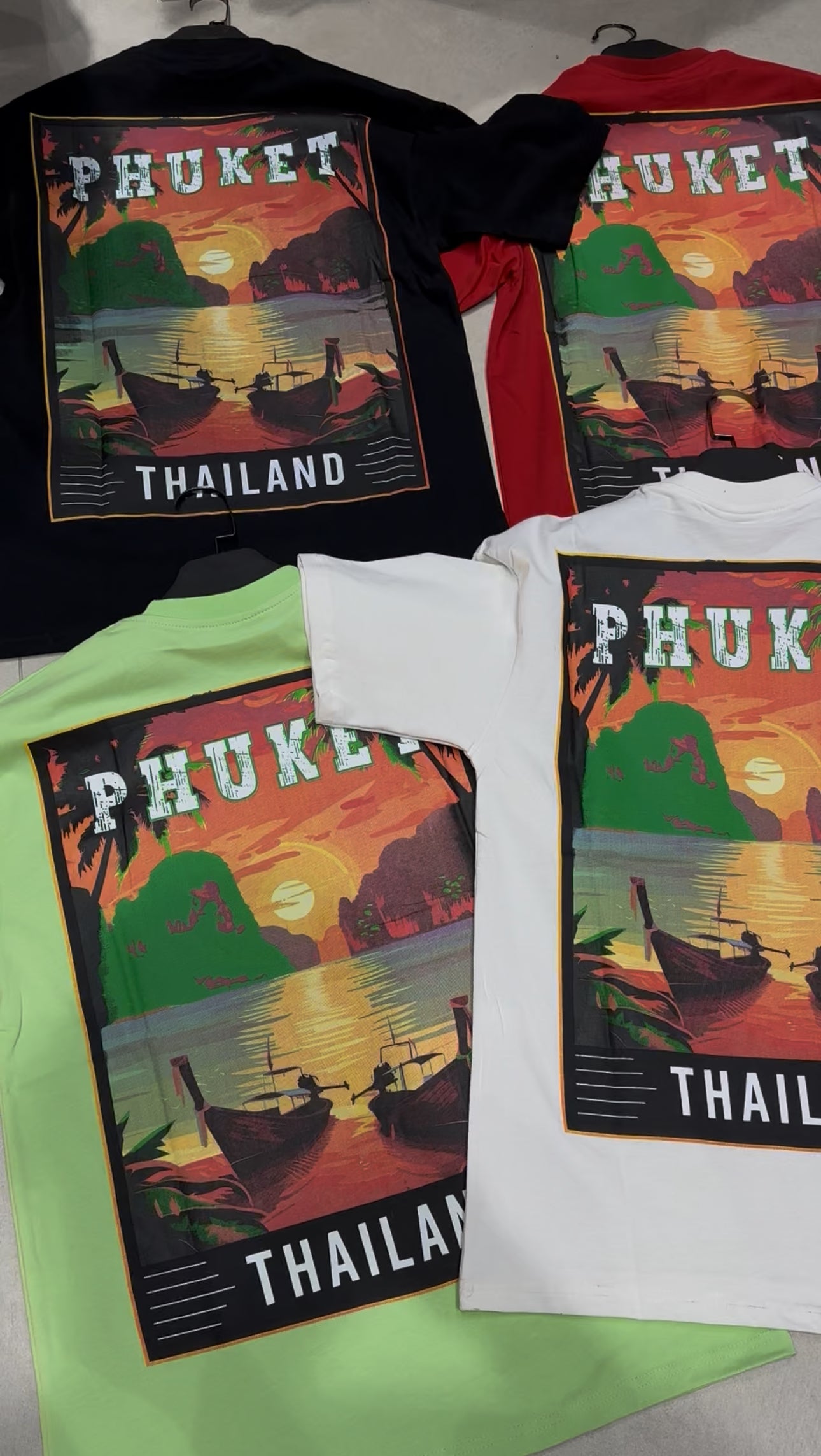 T-shirt Phuket Thailand – Édition Sunset - BLEU
