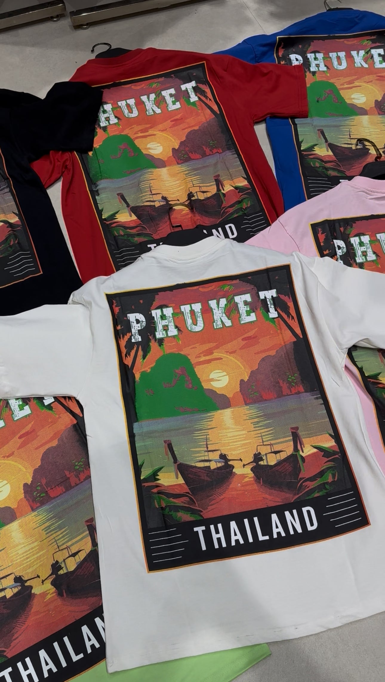 T-shirt Phuket Thailand – Édition Sunset - VERT