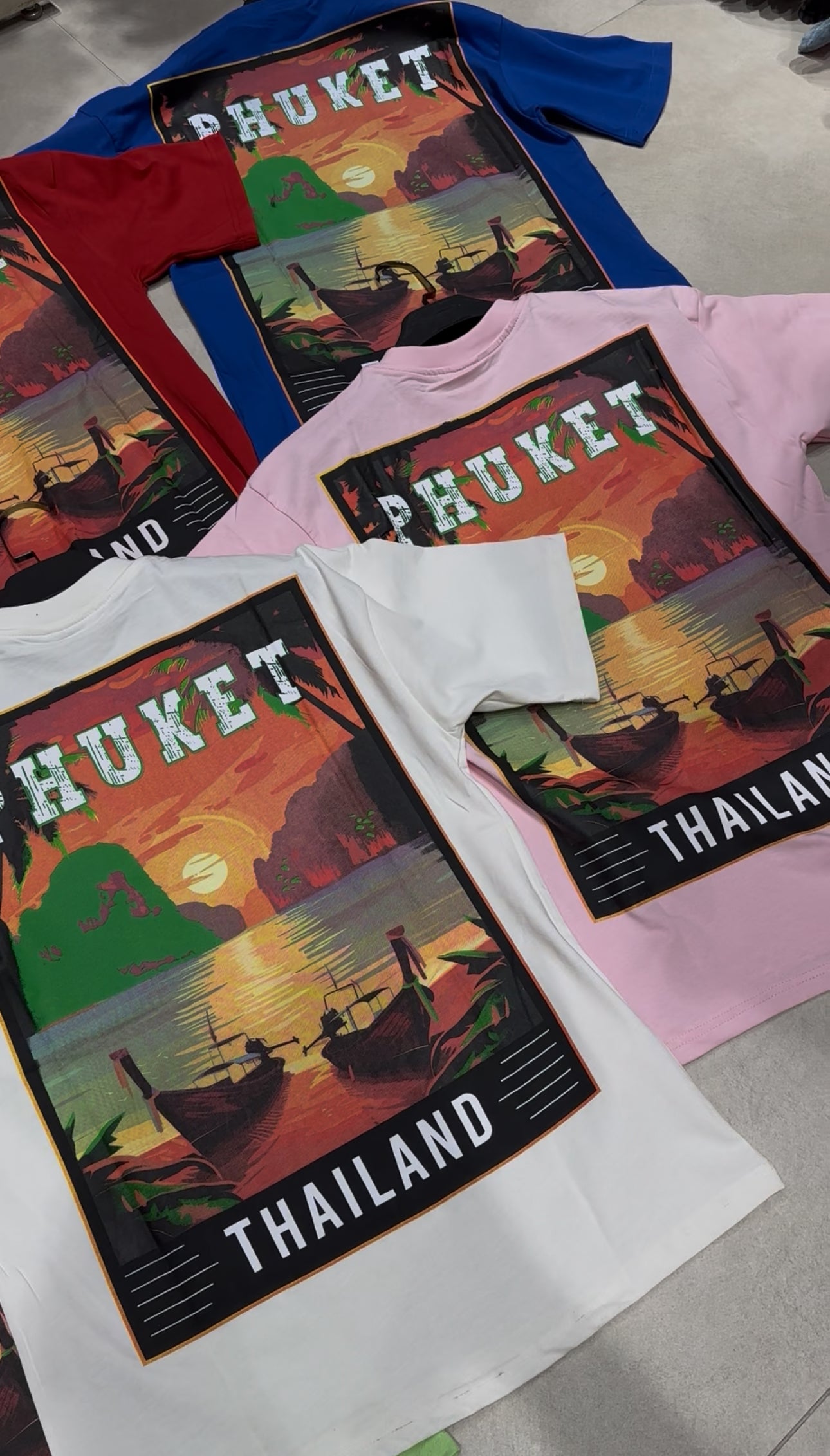 T-shirt Phuket Thailand – Édition Sunset - BLANC