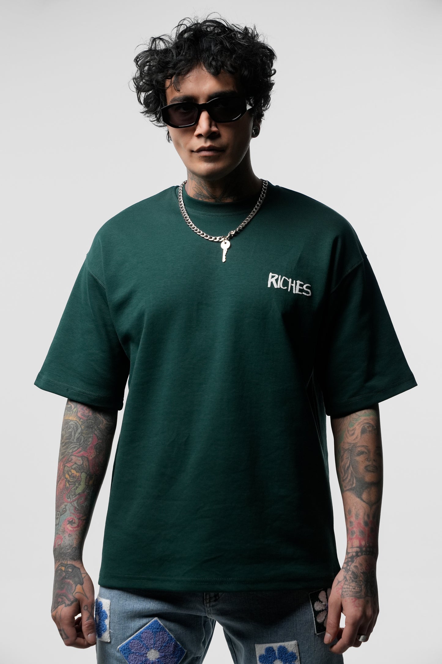 T-shirt Riches Paris – MENU Inspiration Brodé (Vert)