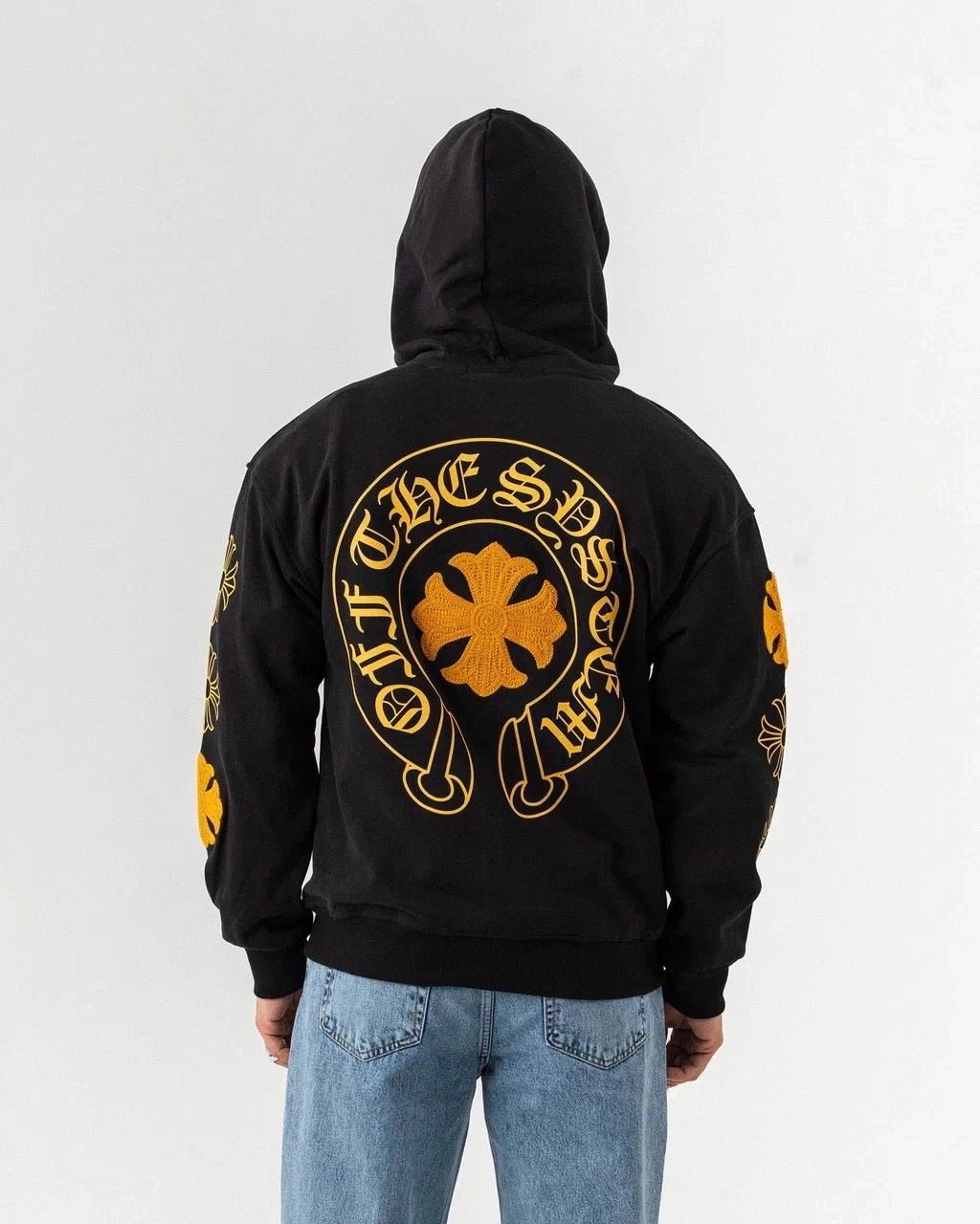 Hoodie Noir Brodé Gothique – Off The System