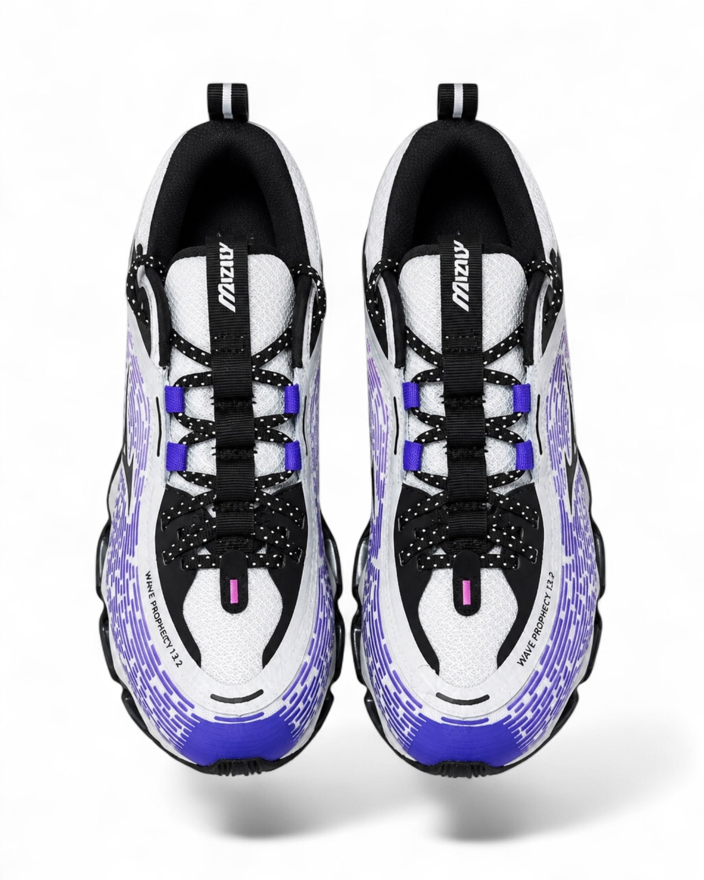 Mizuno Wave Prophecy 13.2 D1GA260505 White Silver Harbor Mist vue de face dessus homme