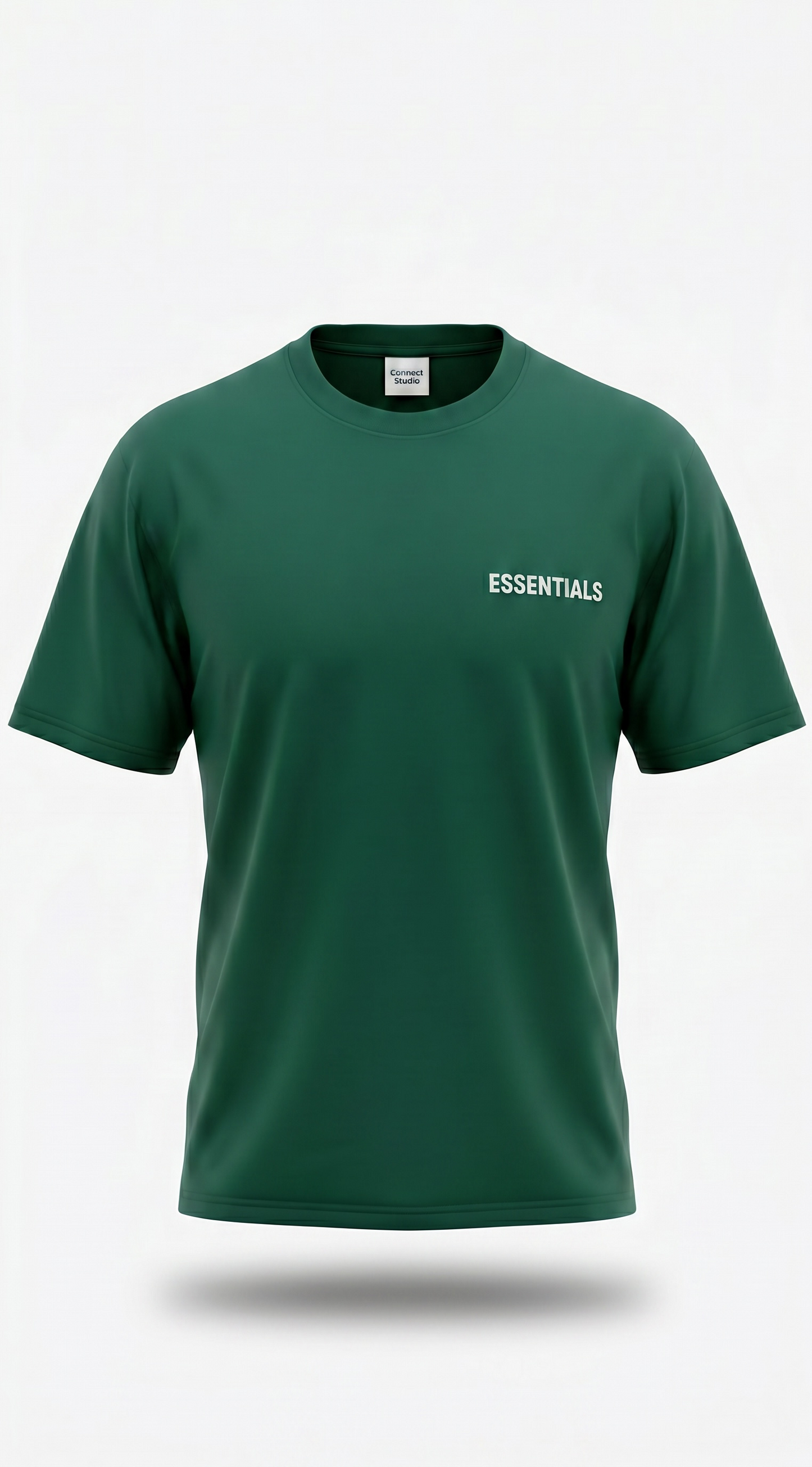 T-Shirt ESSENTIALS Vert Émeraude Oversize Premium Homme