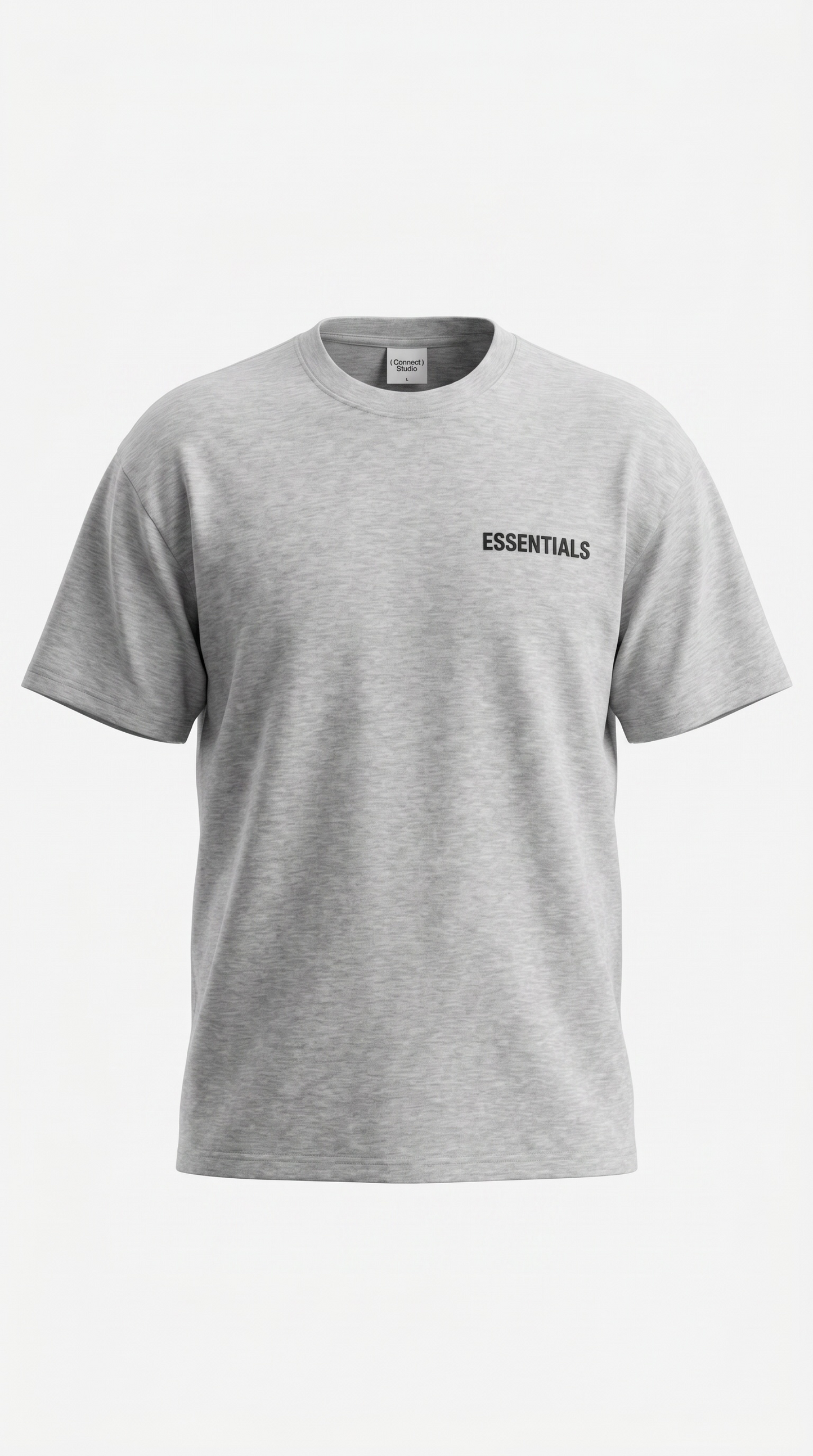 T-Shirt ESSENTIALS Gris Chiné Clair Oversize Premium Homme