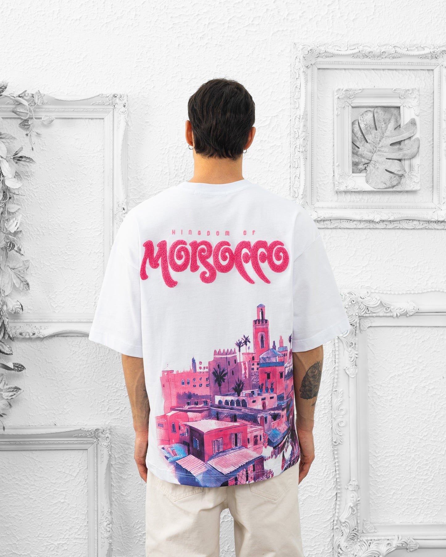 T-SHIRT MOROCCO - Blanc Pink