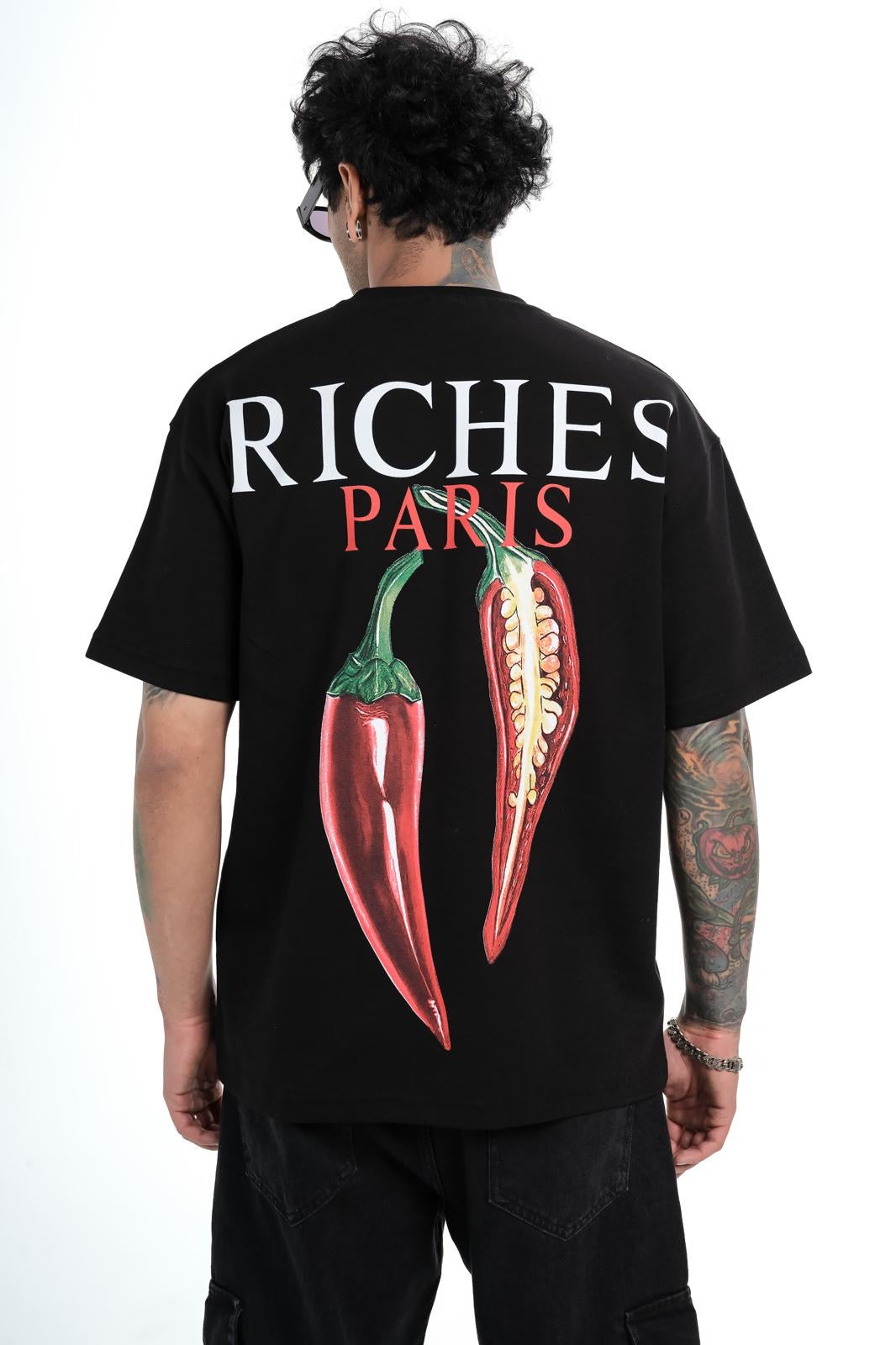 T-shirt Riches Paris Noir Réf:RCH-863 (Piment)