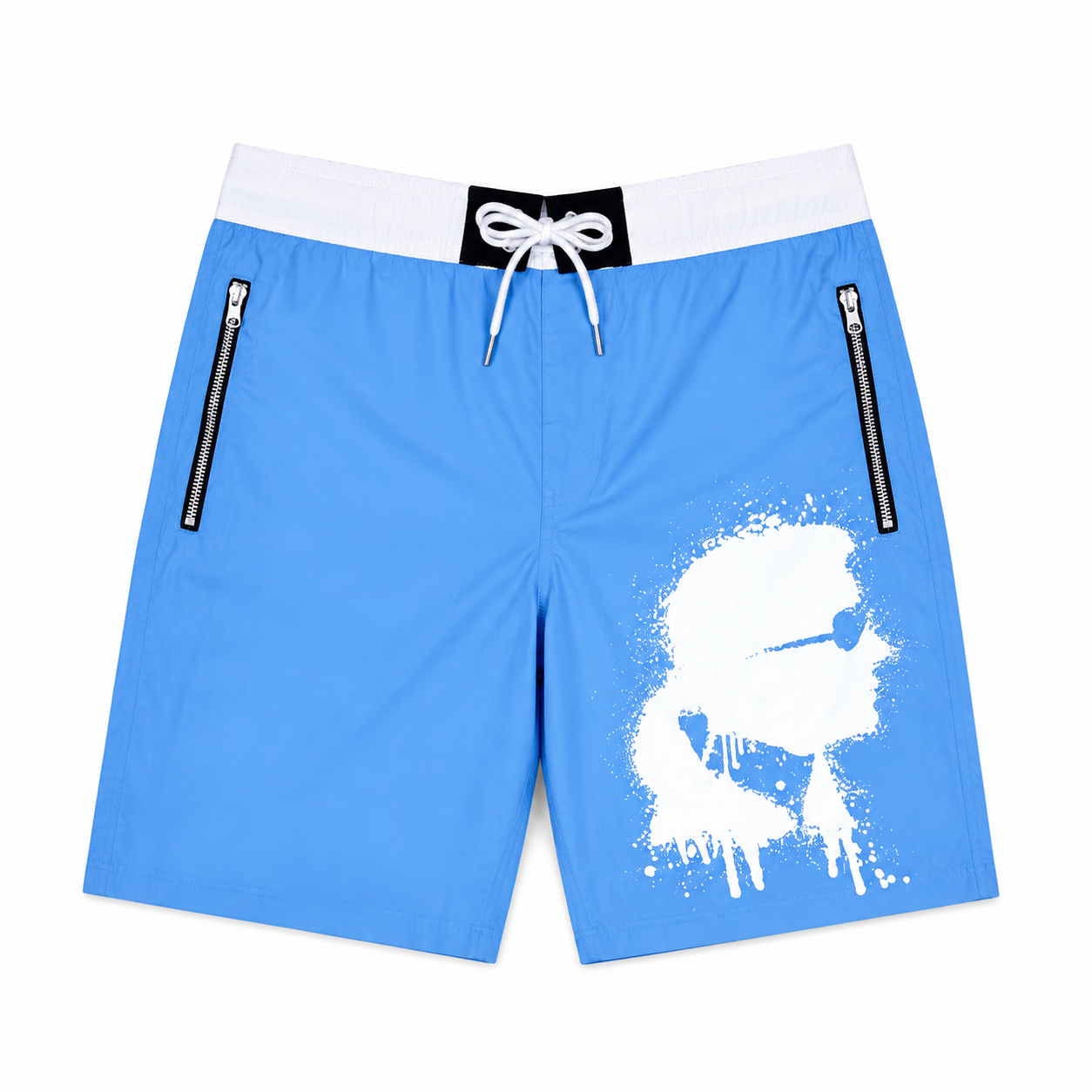 Short de Bain Karl Lagerfeld Long Boardshort Sky Blue White Homme