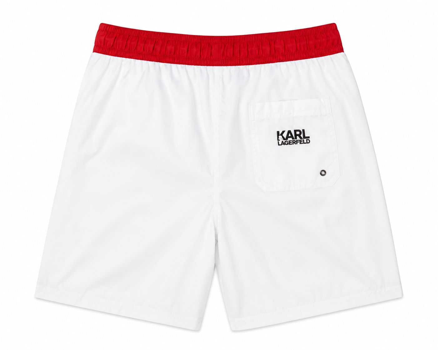 Short de Bain Karl Lagerfeld Long Boardshort White Red Homme
