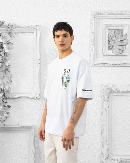 T-SHIRT ANIMAL PARTY, Spring/Summer, Panda White 3D