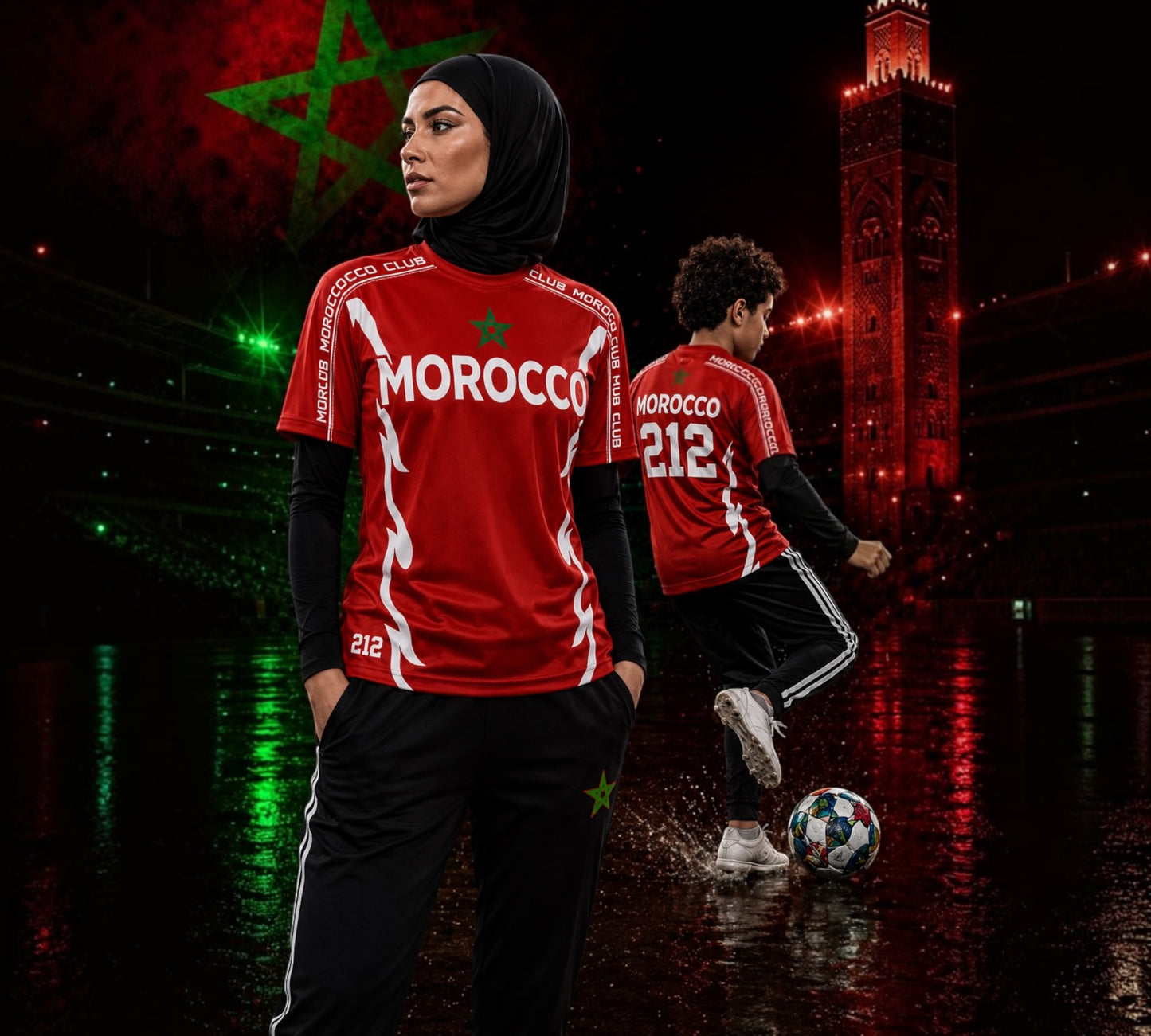 Maillot Morocco Club 212 – Femme, Enfant & Unisexe | Connect Studio Paris