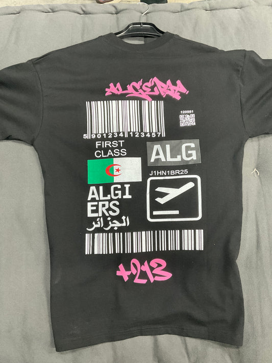 T-shirt Algeria – Boarding Pass Édition ( Noir )