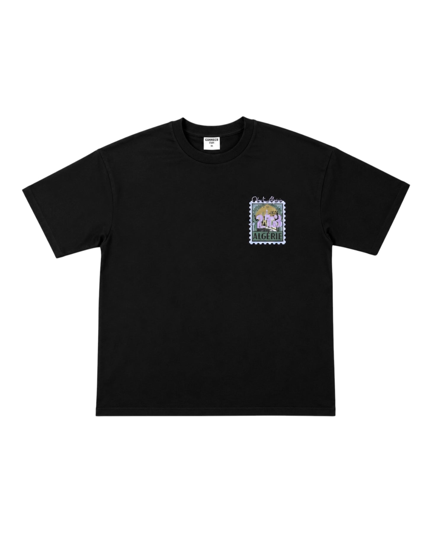 T-Shirt Viva l'Algérie – Connect Studios Paris | Timbre Algérie 213 Noir