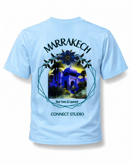 T-Shirt Marrakech Connect Studio Paris Bleu Ciel – Rue Yves Saint Laurent
