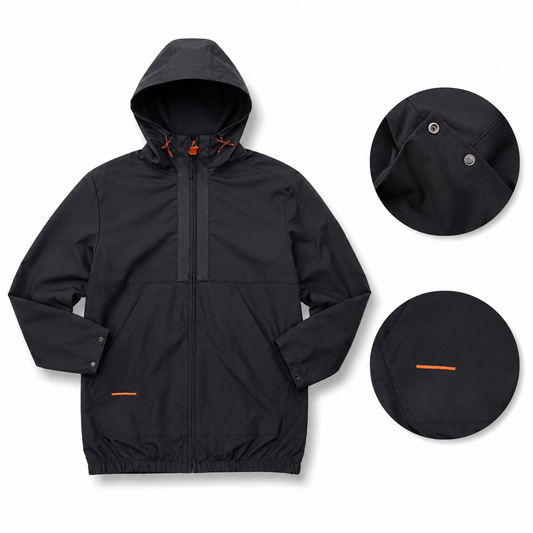 Ensemble Technique Noir & Orange – Veste à Capuche + Pantalon Cargo