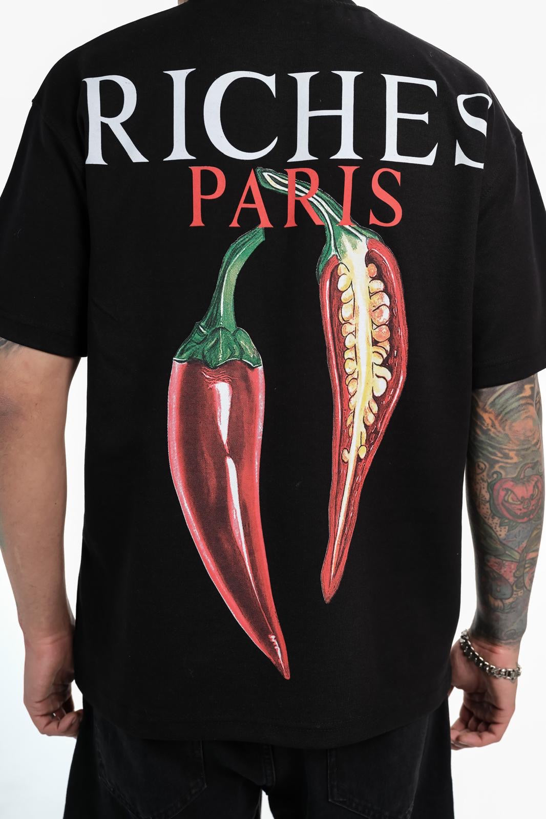 T-shirt Riches Paris Noir Réf:RCH-863 (Piment)