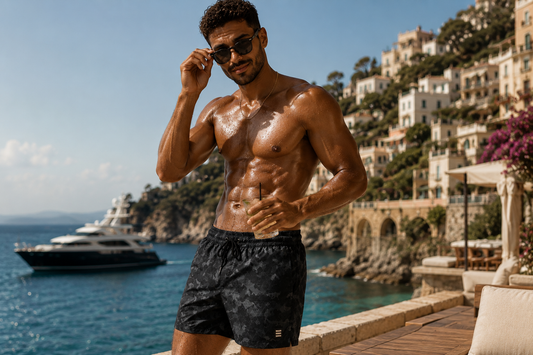 EXPLICIT Camo Swim Short Noir – Short de Bain Premium Homme