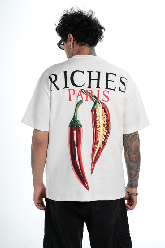 T-shirt Riches Paris Blanc Réf:RCH-863 (Piment)