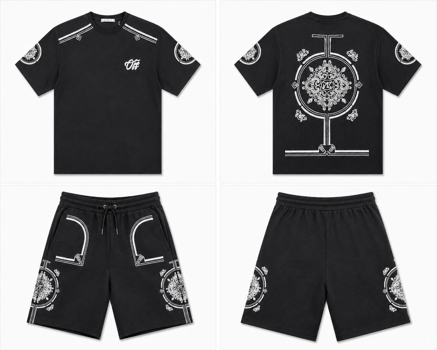 Ensemble Plus Eighteen Noir Brodé Premium – T-shirt & Short Streetwear