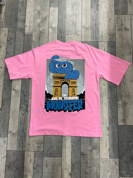 T-shirt MONSTER - rose