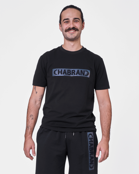 T-shirt Chabrand Logo Encadré - Noir Iridescent