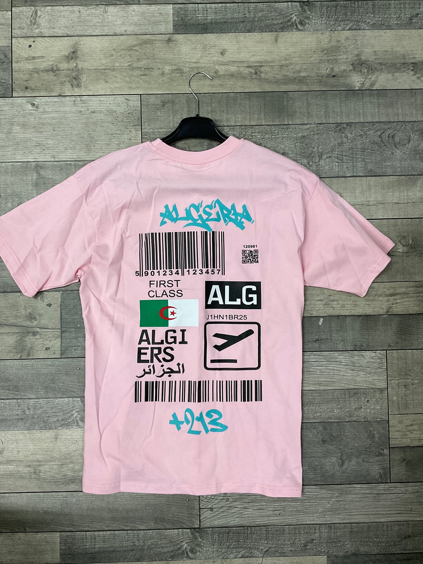 T-shirt Algeria – Boarding Pass Édition (Rose)