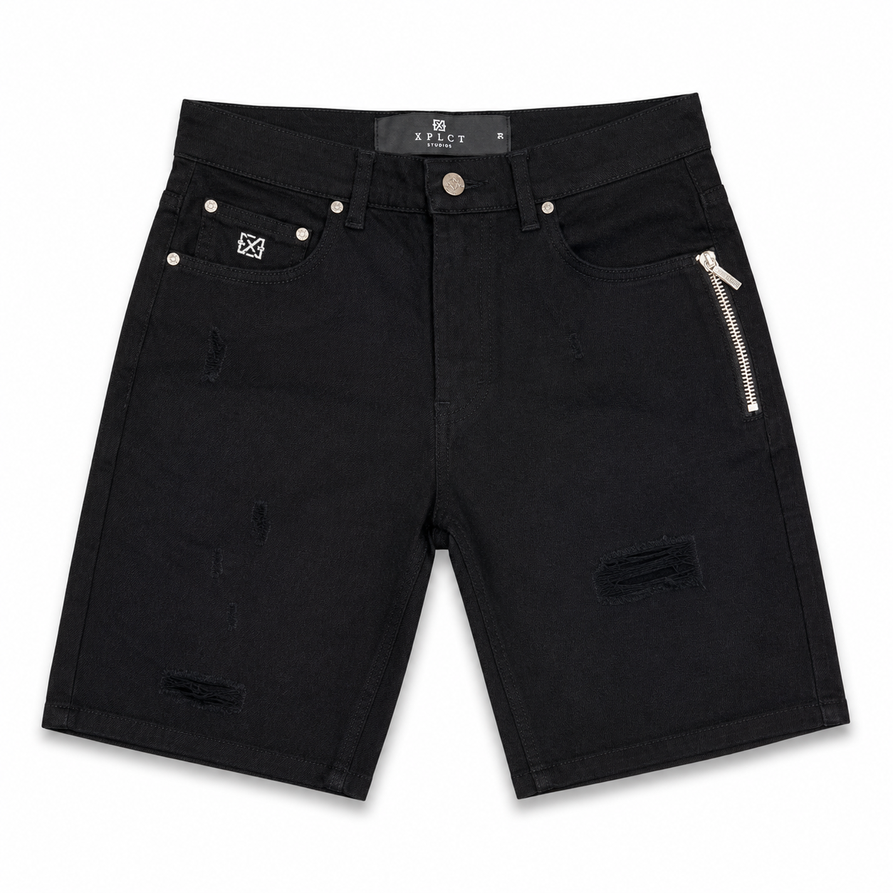 Short en jean noir XPLCT Studios Havana Homme