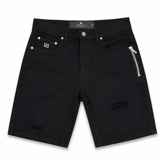 Short en jean noir XPLCT Studios Havana Homme