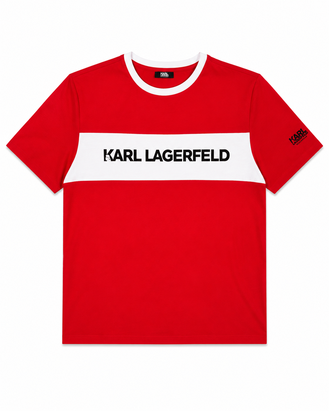 T-shirt Karl Lagerfeld Beachwear Red White Homme