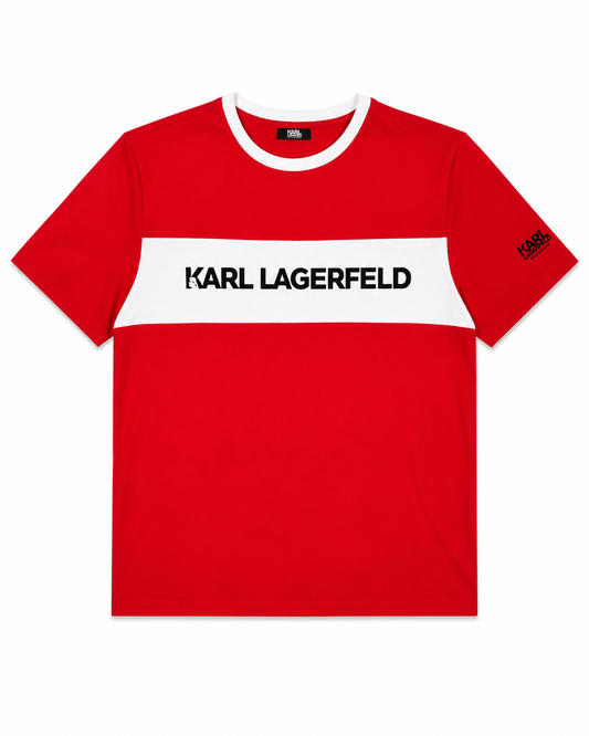 T-shirt Karl Lagerfeld Beachwear Red White Homme