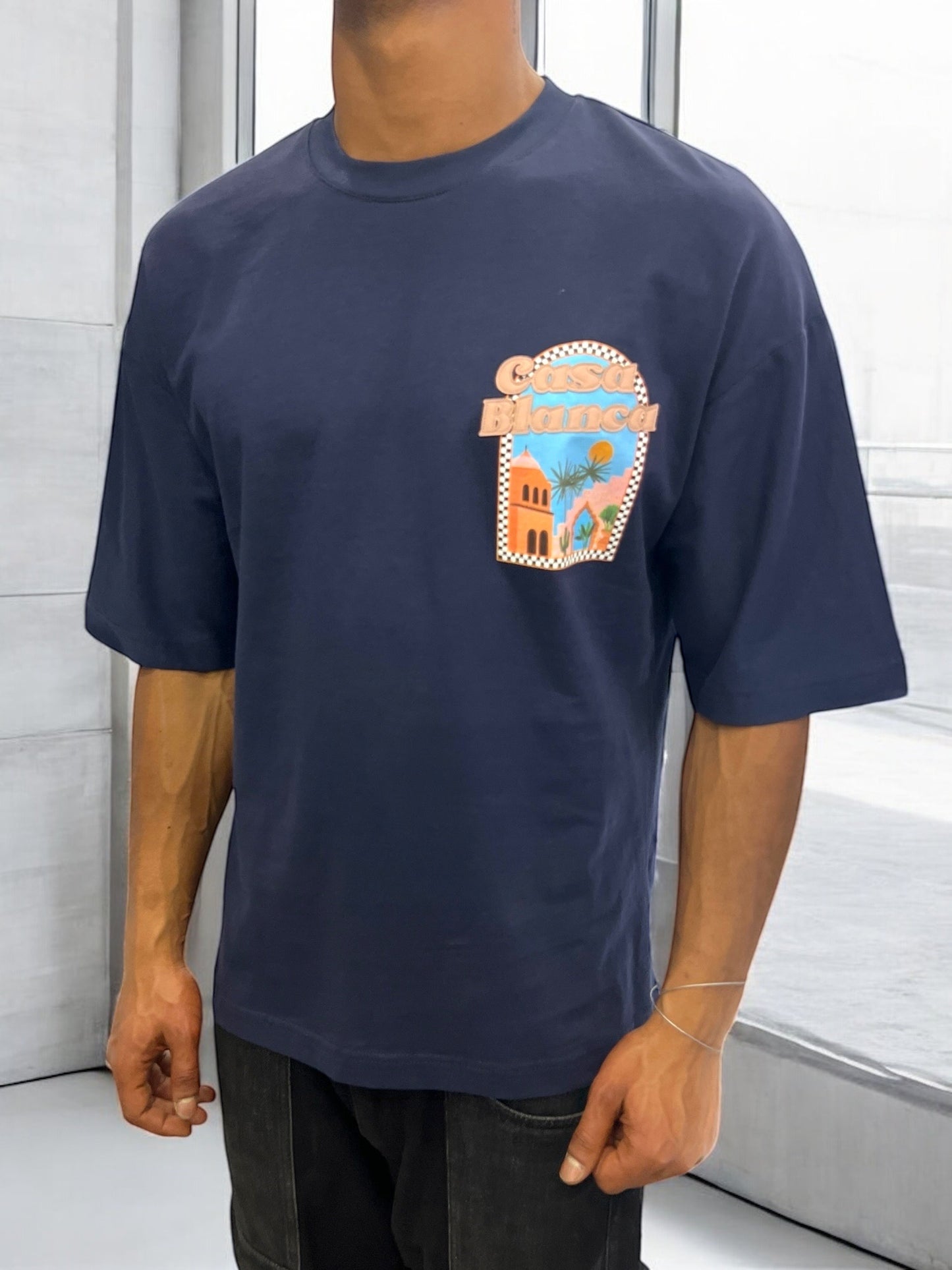 T-shirt CASABLANCA VICES CITY - bleu marine
