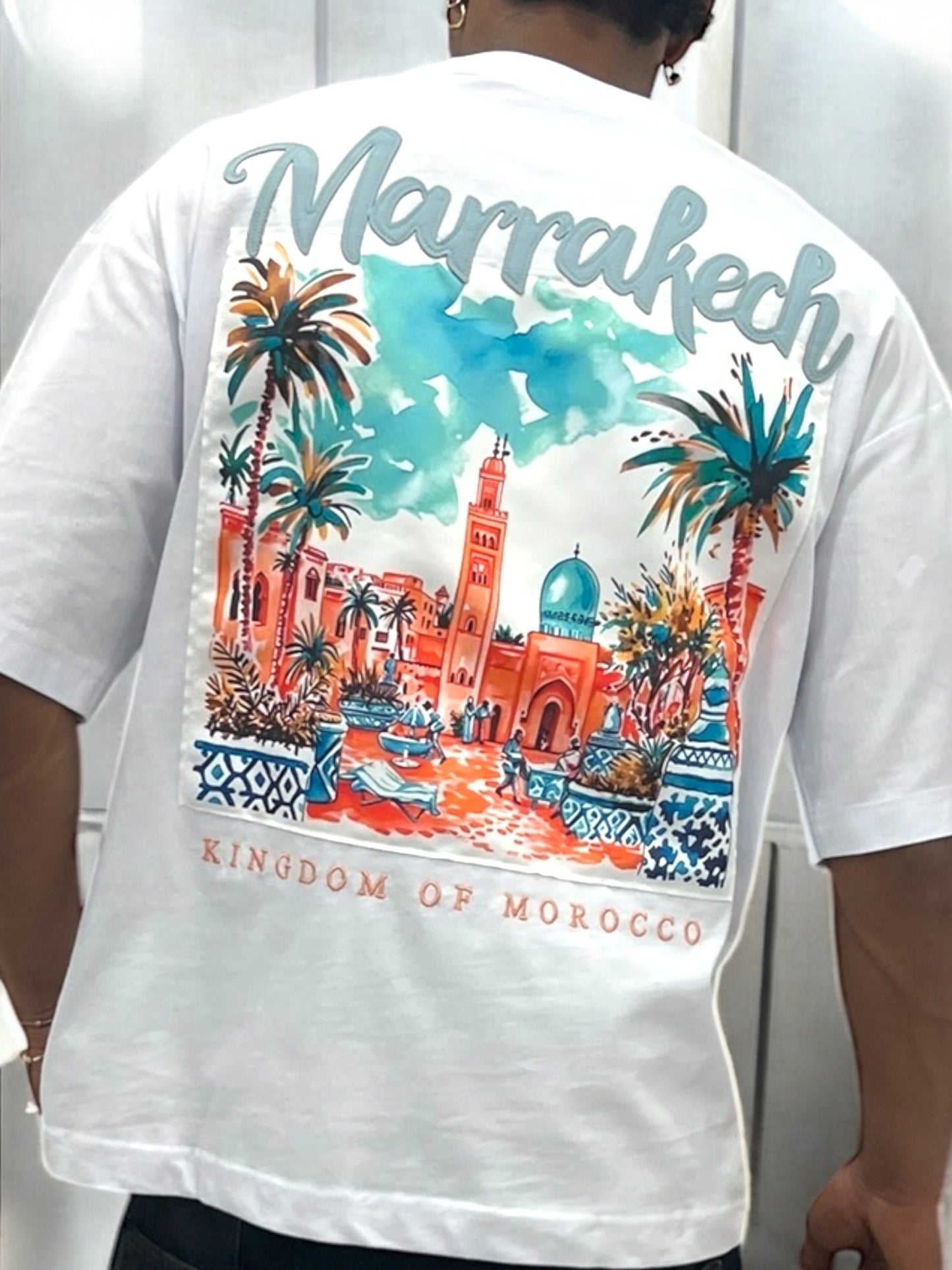 T-shirt MARRAKESH KINGDOM OF MOROCCO  - blanc