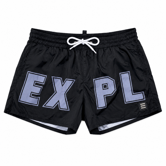 XPLCT STUDIOS Swim Short Logo Noir – Short de Bain Premium Homme